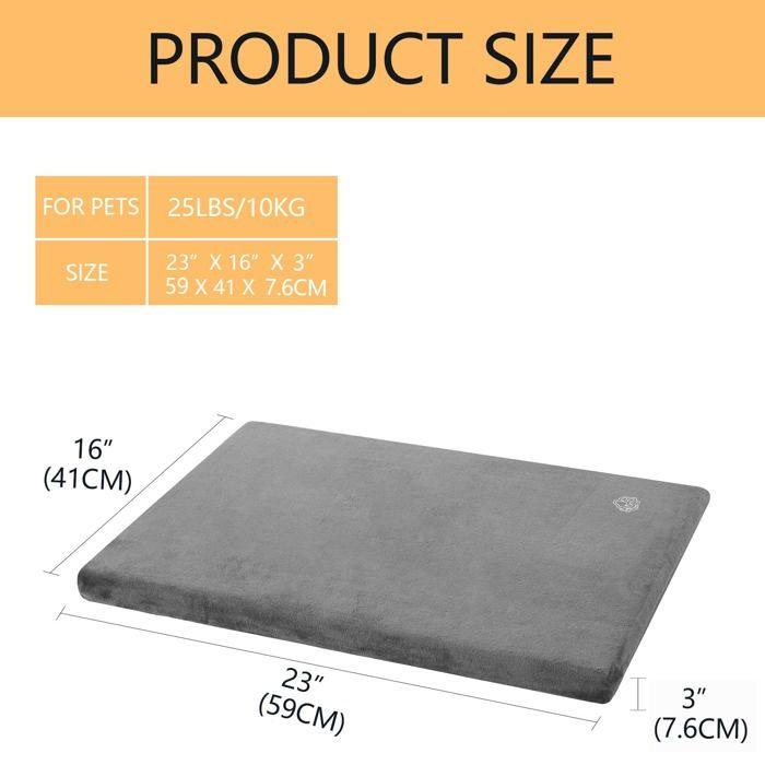 Matelas Pour Animaux - EMPSIGN - E1201 - 58,4 X 40,6 X 7,6 Cm - Résistant À L'eau - Réversible