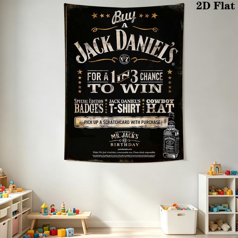 Jack Daniel'S Timeless Tennessee Whiskey Tapestry Fashion Print Wallmounted Christmas Gift Background Wall Hanging Cloth Soft
