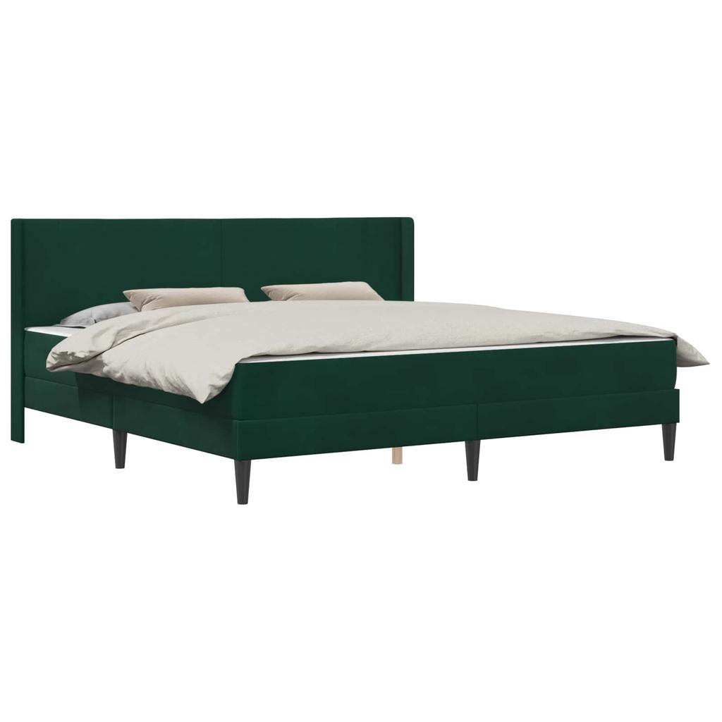 Bed Frame with Mattress Dark Green 180 x 200 cm Velvet