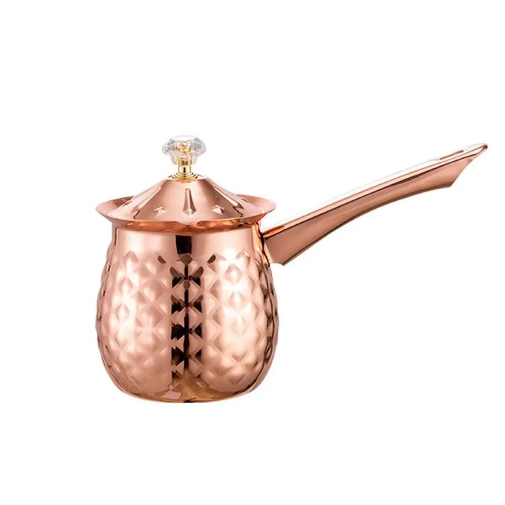 Versatile Handcrafted Turkish Coffee Pot Handle Stable Melting Jug Stainless Steel Lid Heating Pot Household