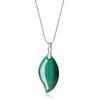 Malachite Leaf Natural Blessing Amulet Power Stone Pendant for Women [Koai]