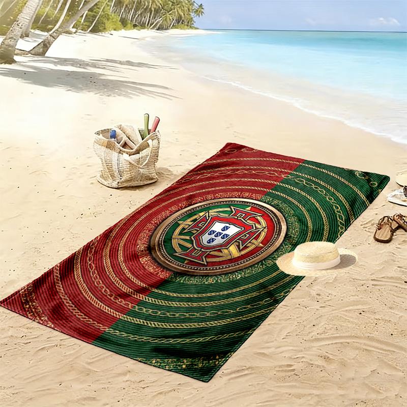 Portuguese Heritage Pride Beach Towel Portable for Travel Beach Towel for Vacation Photos Absorbent Bath Towel Seaside Quick-drying Swim Towel