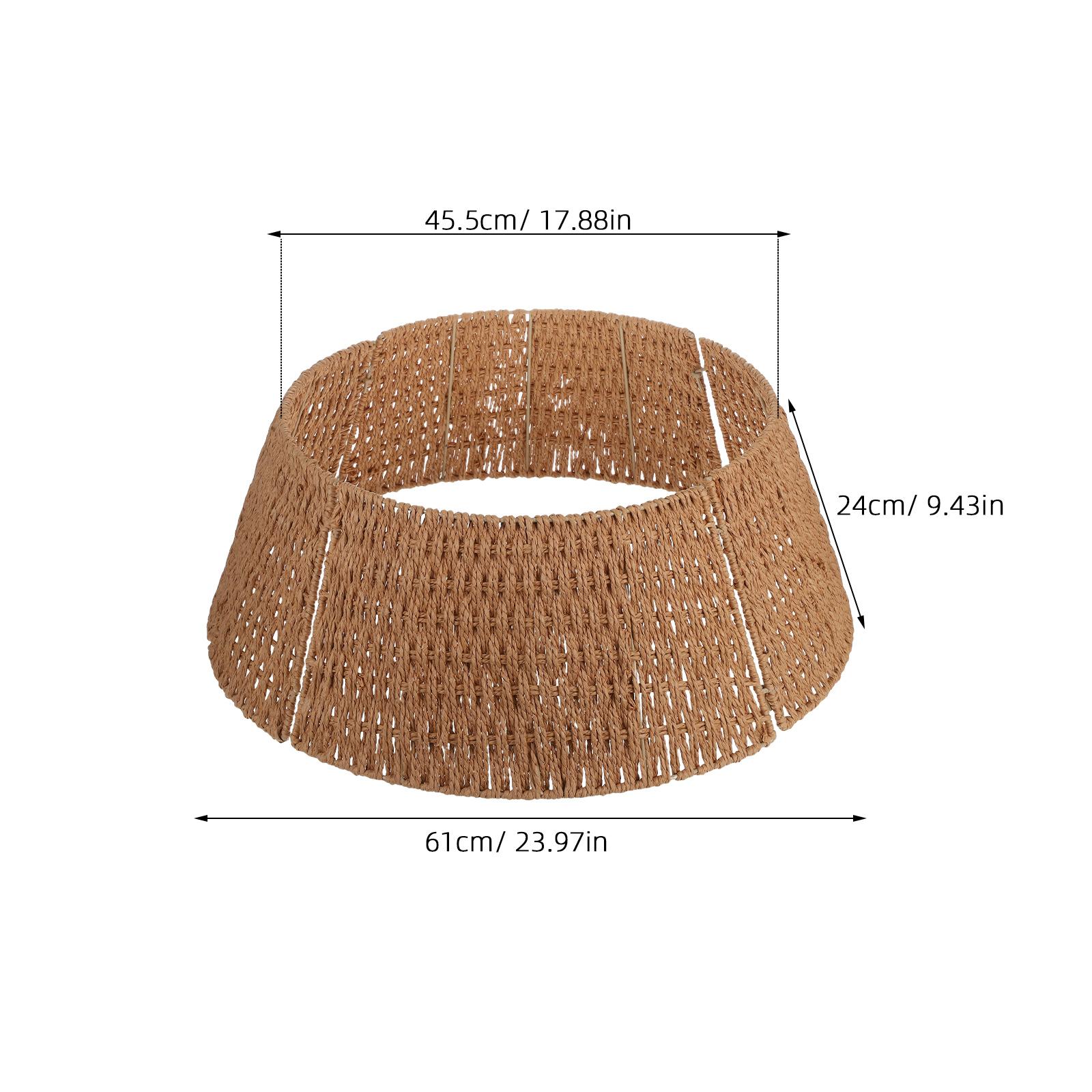 Christmas Tree Collar Farmhouse Woven Collar Ring Base Cover Detachable Xmas Tree Skirt Ring Basket Stands Xmas Tree Base Fence