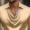 Men's Tops Long Sleeve Turn-Down Collar Soft Breathable Polyester Shirt for Beachwear Daily Office Party
