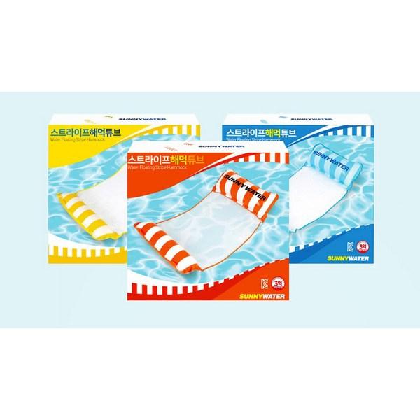 Sunnywater Pruhovaná houpací trubka, Nebesky modrá, 1 kus, Korejské vodní zábavní předměty