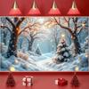 Christmas Banner Snowflake Decor Snow Scene Banner Christmas Decoration Banner Snow-Covered For Winter Festival Holiday Winter