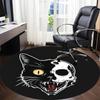 1pc Cat Skull Office Round Area Rug, Indoor Mat Suitable ForOffice, Under Office Chairs Bedroom Living Room Home Decor, Room Deco u69