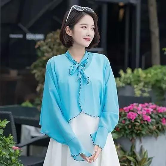 WTEMPO Spring Summer Women's Casual Lacing-up Shawls Coats Female Casual Versatile Solid Color Sunscreen Cardigans