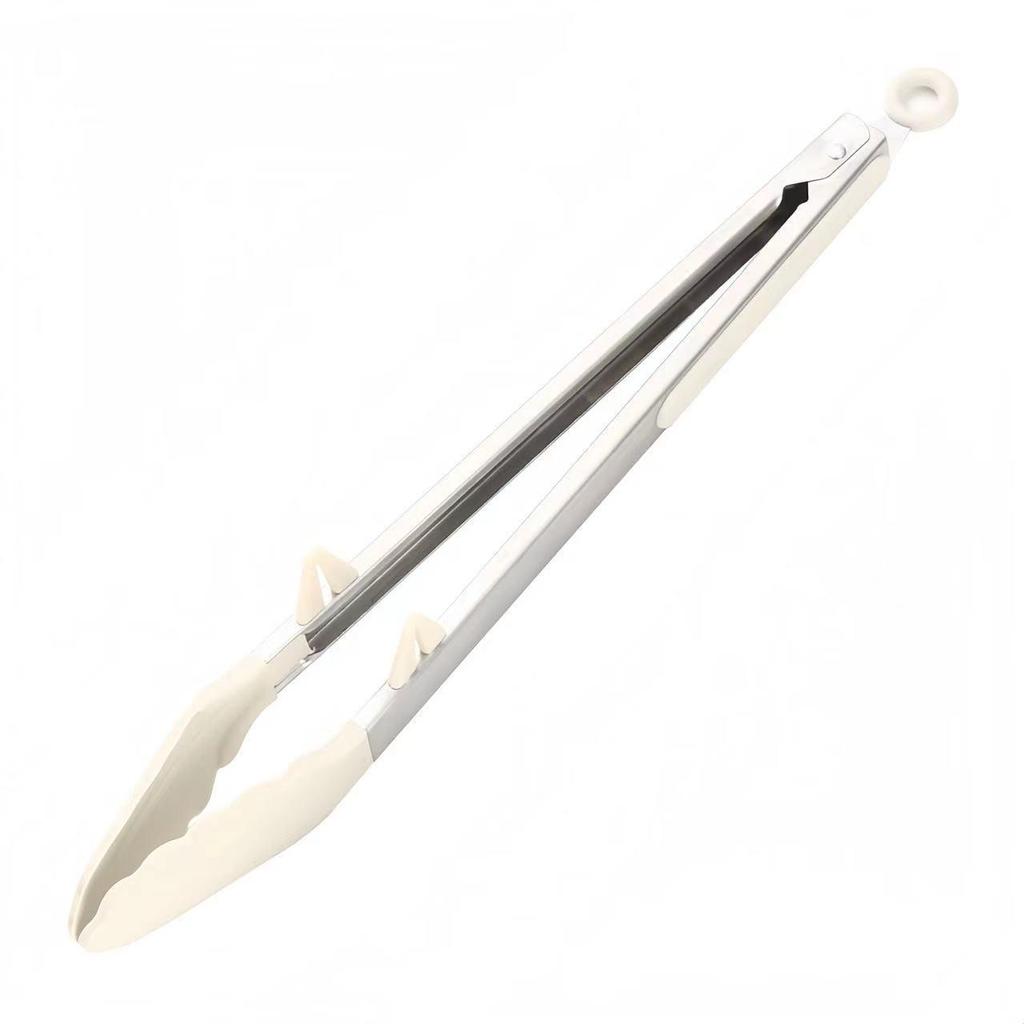 High-Temperature Resistant Stainless Steel Kitchen & BBQ Silicone Tongs for Steak and Bread