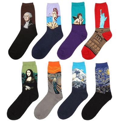 Moda Çorap Yenilik Ünlü Yağlıboya Sanat Çorap Kadın Erkek Unisex Çorap Pamuk Çorap