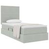 Storage Bed with Mattress Light Grey 90 x 200 cm Velvet