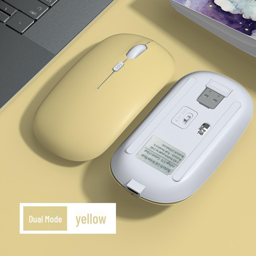 Silent Wireless Dual-Mode Bluetooth Mouse for iPad, Lenovo, Huawei, Tablets, and Computers