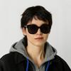 MIU MIU Logo Detail Irregular Shape Sunglasses Women Sunglasses Black 0MU01ZS1AB5S055