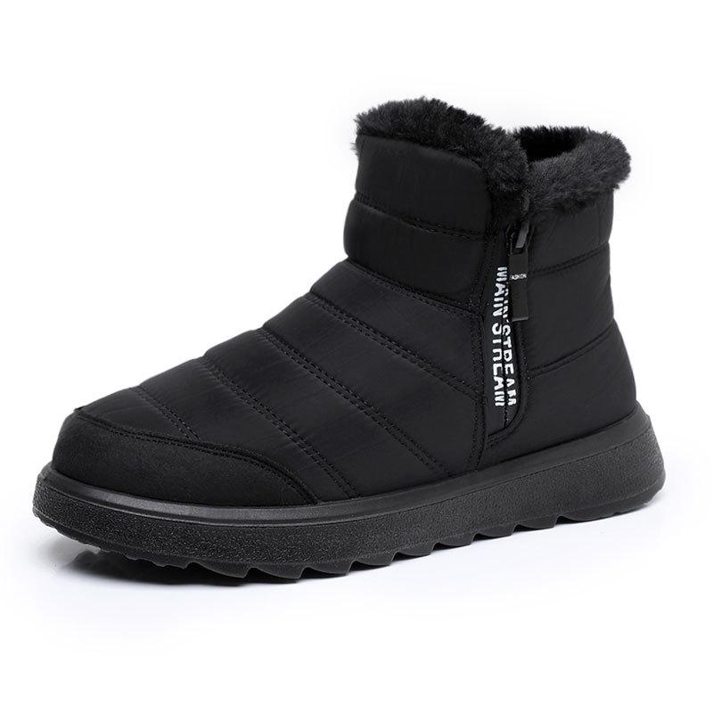 Damen Winterstiefeletten mit Reißverschluss an der Seite, warme Schneestiefel, Stiefeletten mit Kunstfellfutter, lässig, rutschfest, wasserdicht, Fleecefutter, kurze Stiefel, Schuhe für Damen