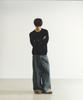 Iseuteuseobiseusyab Waist Stripe Relaxed Round Knit - Black