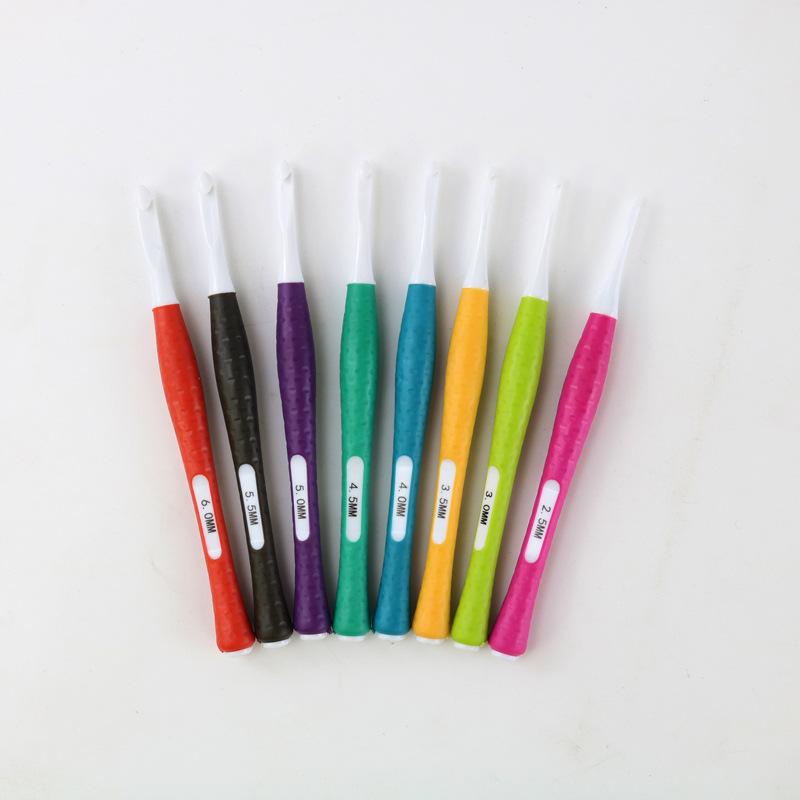 9Pcs Crochet Hook Set Colourful Crochet Hooks 3-12 Mm Hook Head for Beginners Ergonomic Plastic Knitting Needles Set