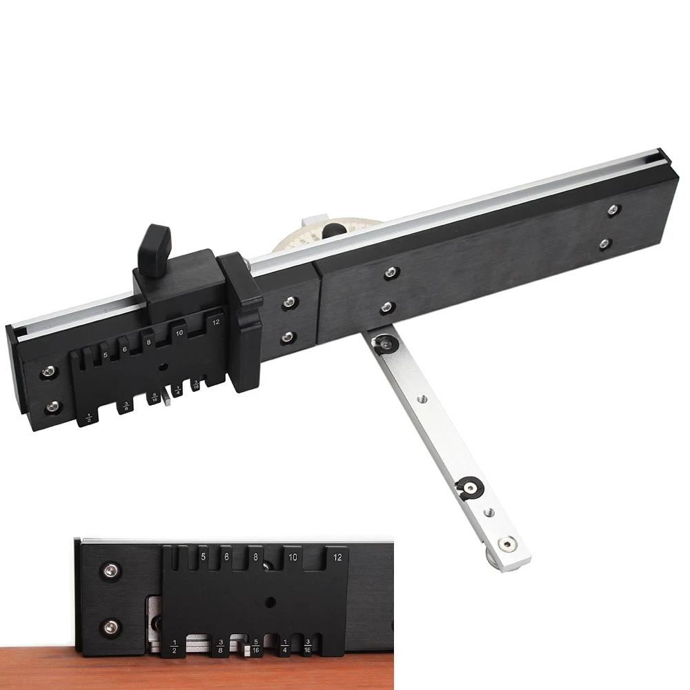 Miter Gauge With Track Stop Table Saw/Router Miter Gauge Sawing Assembly Angle Ruler DIY for Table Saw Router Woodworking Tool