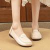Spring and Autumn new shallow mouth mother shoes sheepskin soft sole flat bottom non-slip women's shoes beef tendon sole non-slip medium single shoes