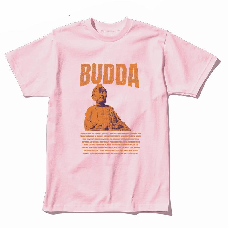 Coolmind U0003-T2 100% Cotton Cool Budda Statue Print Men T Shirt Exclusive Graphic Tshirt Men Big Size Tee Shirts