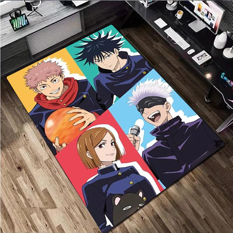 Jujutsu Kaisen Characters Home Carpet Office Decorative Carpet For Living Room Bedroom Door Mat Floor Rug Computer Chair Area Rug