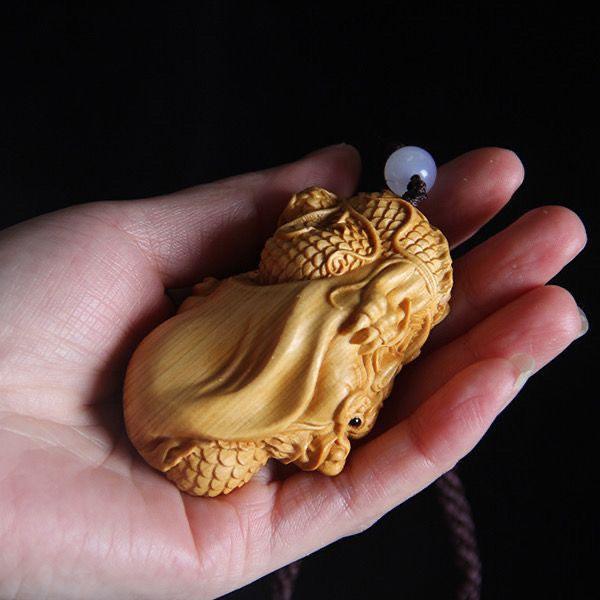 Dragon Decoration Handmade Wooden Carving Miniature Items Animal Zodiac Dragon Figures For Interior Creative Holiday Gifts