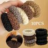 10PCS Nový styl Tlustší zesílená gumička do vlasů s vysokou elasticitou pro dívku do culíku Dámská gumička do vlasů