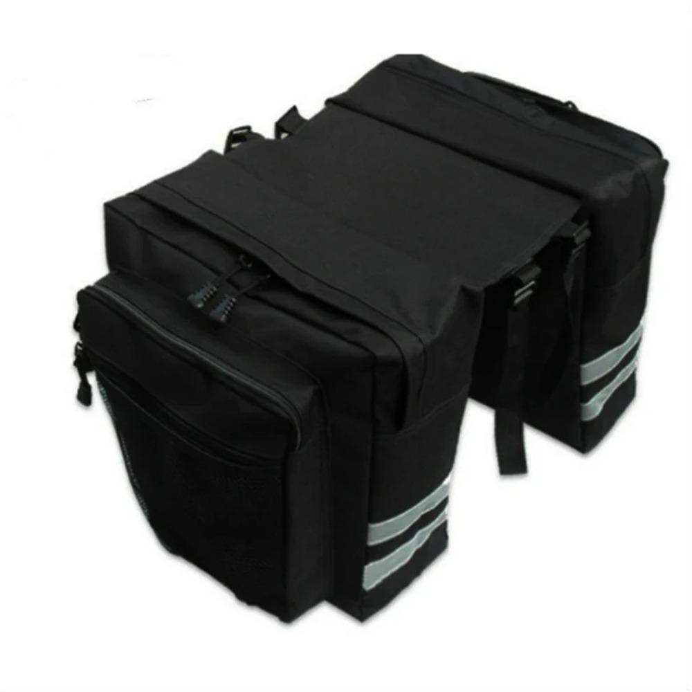 Waterproof Bicycle Carrier Bag Double Side Rear Rack Bag Durable Cycling Pannier Bag  MTB Bicycle чёрный