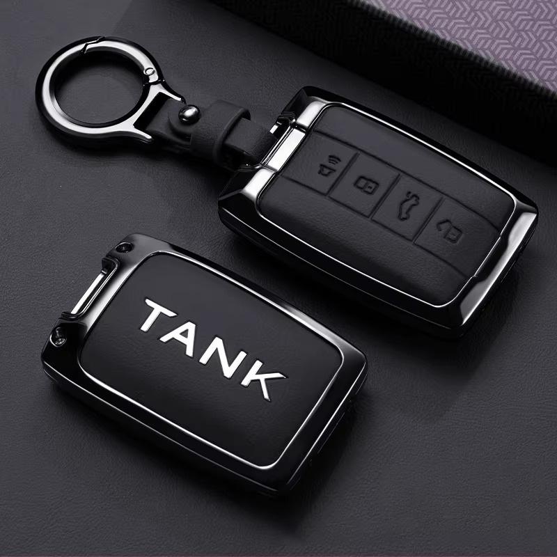 Zinc Alloy Car Key Case Fob For Great Wall Gwm Wey Tank 300 500 Tank300 Tank500 Keychain Cover Shell Accessories