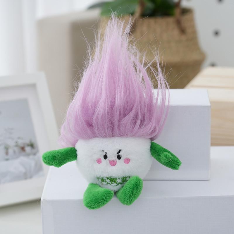 Cute Stuffed Plush Toy Doll Keychain Fluffy Adorable Animal Pendant Light Green Pink