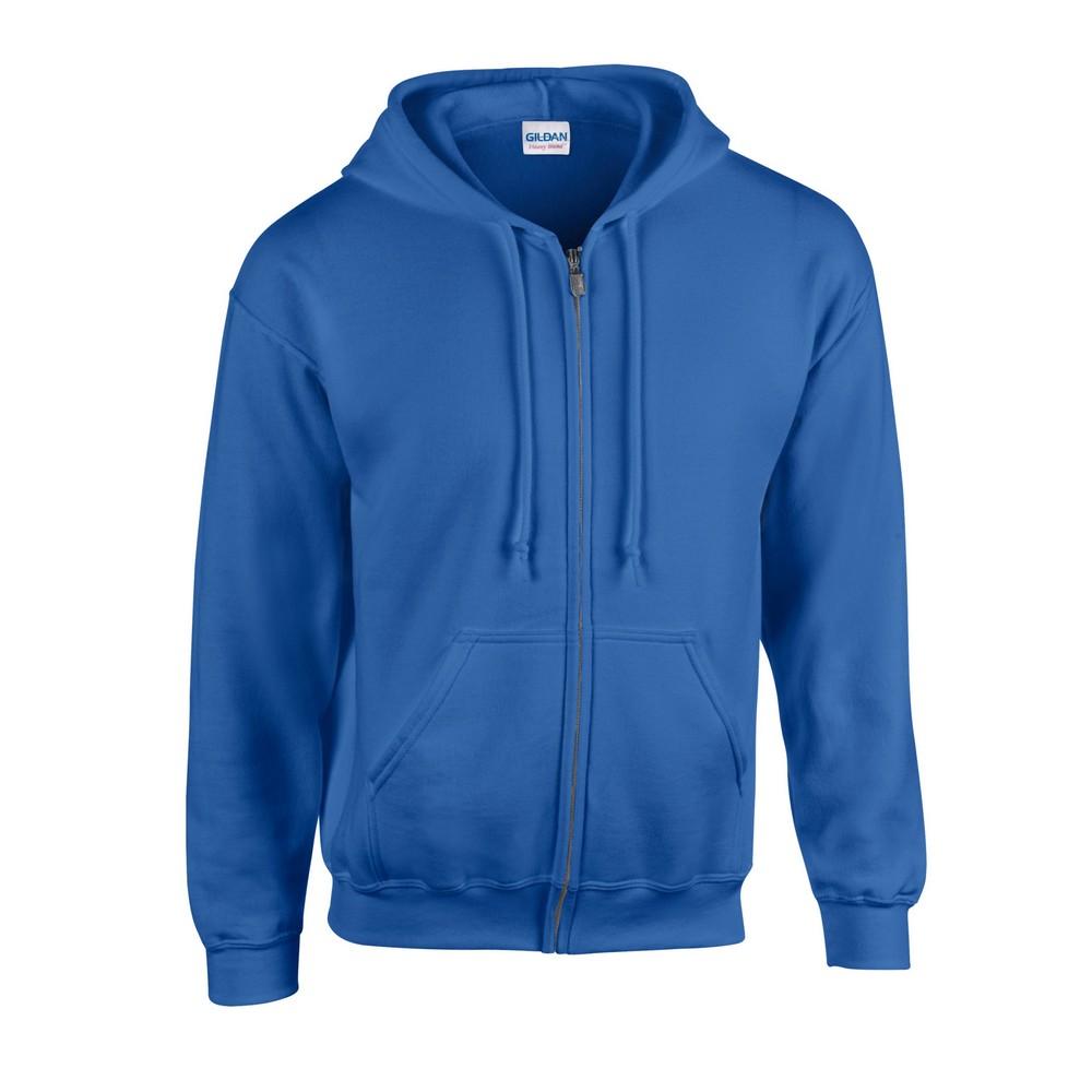 Gildan Heren Heavy Blend Hoodie met Volledige Rits 5XL koningsblauwe kleur