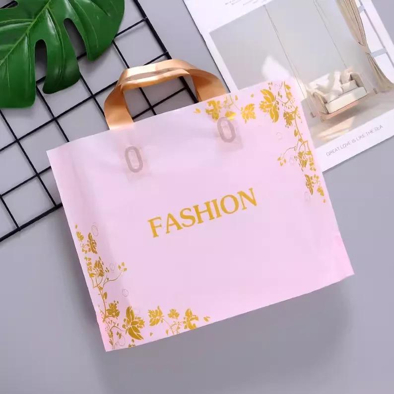 50pcs New models Handbag thick 0.14mm durable clothing cosmetic gift Shopping bags Resilient Powerful handheld Portable Packaging bag