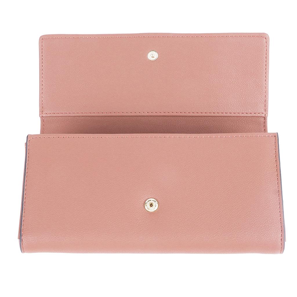 Women Long Wallet Large Capacity PU Leather Fashionable Lady Purse for Bills Cards Coins Lotus Root