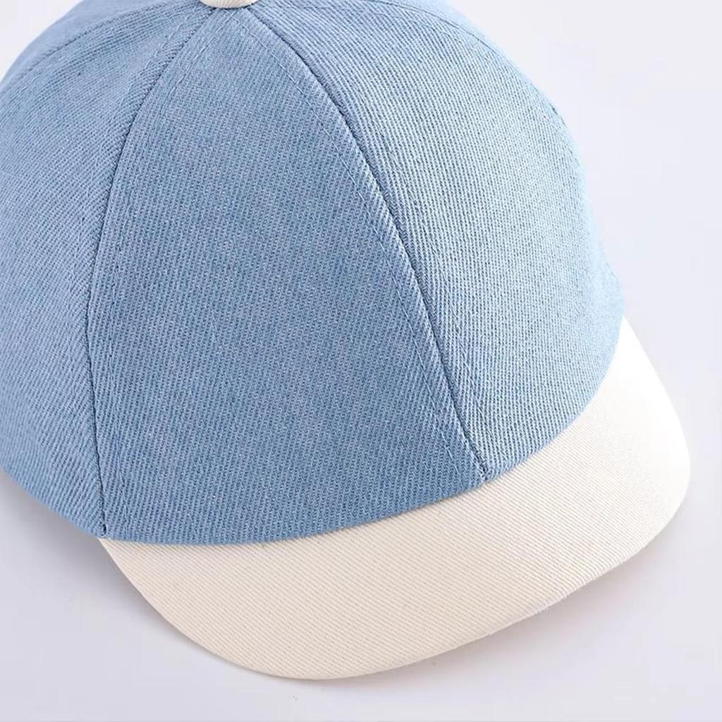 Baby Short Brim Duck Tongue Cap Patchwork Denim Infant Toddler Baseball Cap Summer Adjustable Kids Sun Visor Hat