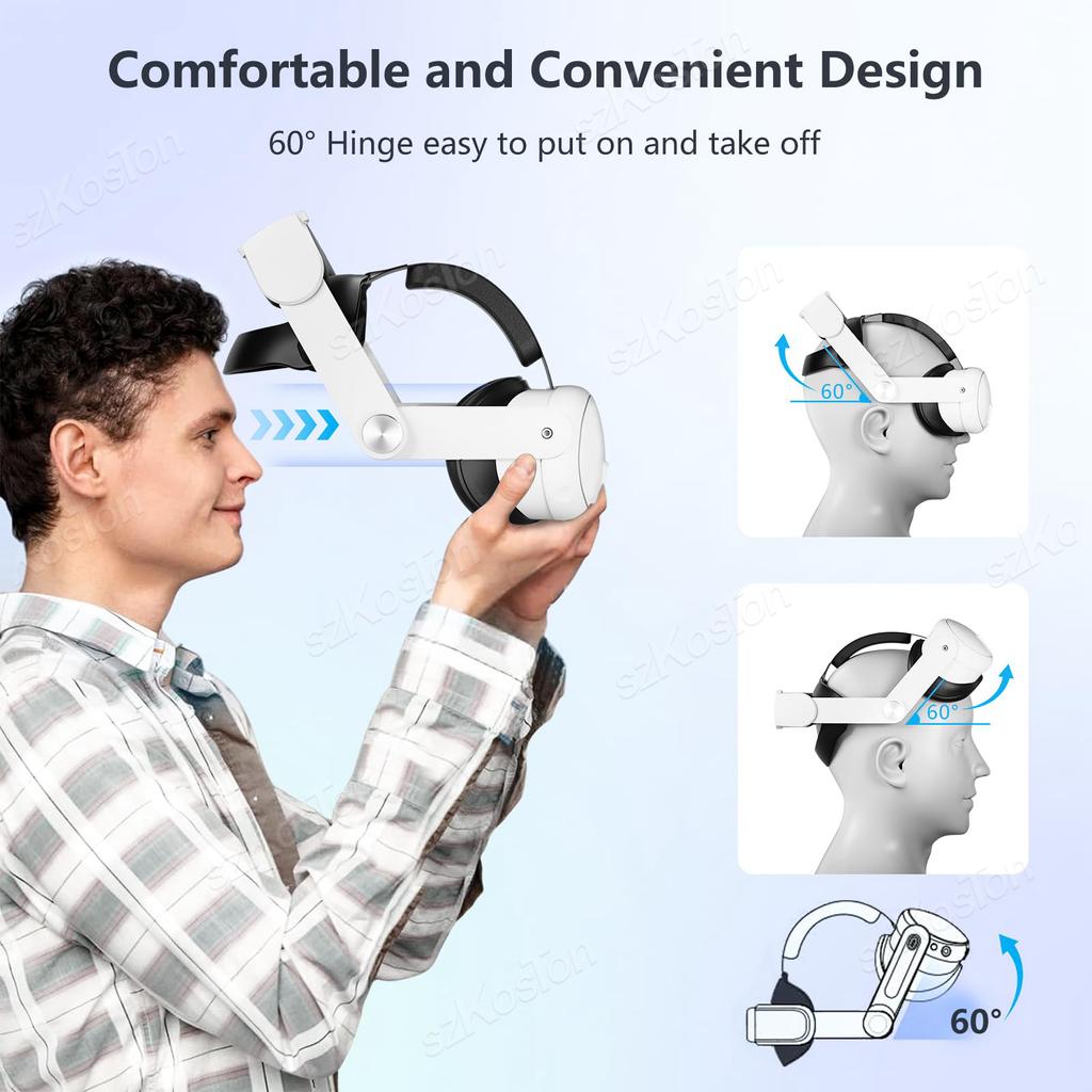 Comfort Head Strap for Meta Quest 3S and Quest 3 VR Headset Reduce Pressure Adjustable Elite Strap for Meta Quest3 Accessories