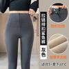 High-Waisted Zipper Compression Leggings Women Thick Fleece-Lined Tummy Control Shapewear Pants 9/10 Length