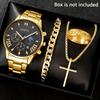 Watch Set, Watch, Men's Glass Quartz Watch, Steel Belt, One Men's Watch.
