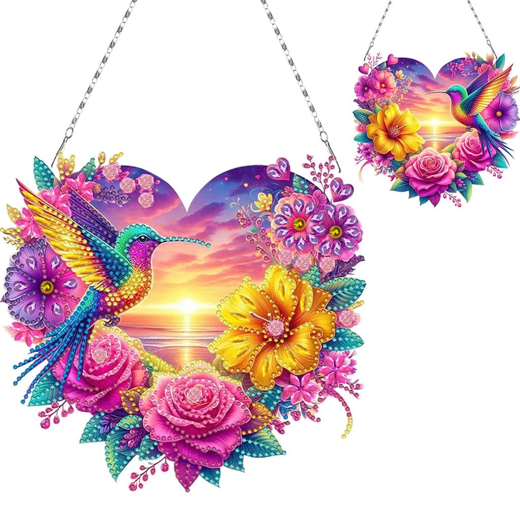 2D/Flaches DIY Diamantmalerei Set Hängende Diamantkunst Kits Strassstein Diamantkunst Fensteranhänger DIY Heimdekoration Hängender Anhänger