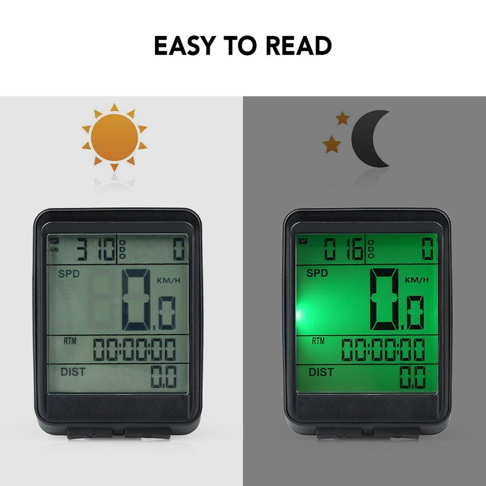 Wireless Cycling Speedometer LCD Display Cycle Odometer Durable Bike Speedometer Outdoor Riding