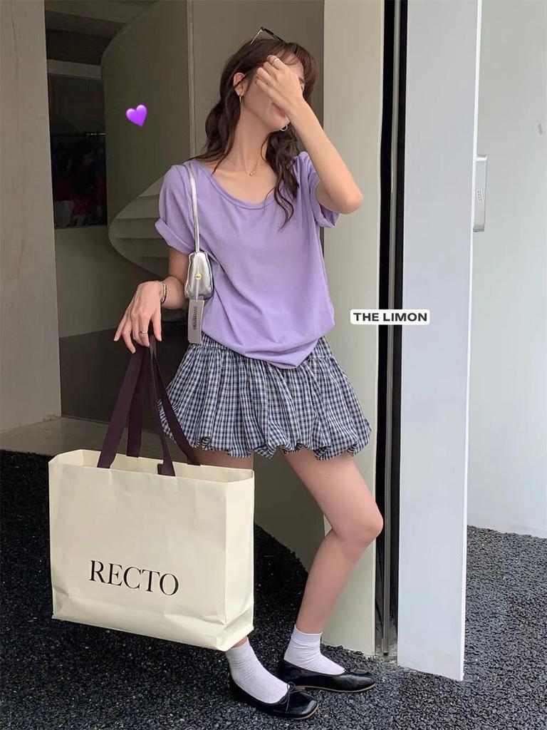 Autumn 2025 Women's Plaid Ruffle A-Line High Waist Slimming Short Skirt, Anti-Exposure