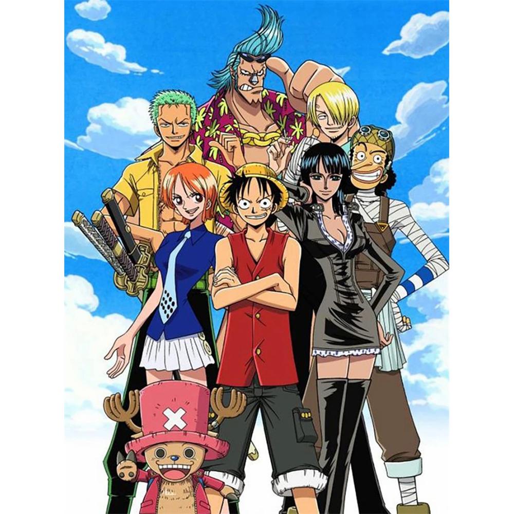 One Piece Luffy Anime Pictură Diamant 5D DIY Artă Model Imprimat Kit Puzzle Pânză Mozaic Cusătură Broderie Decor Acasă Cadou Copil