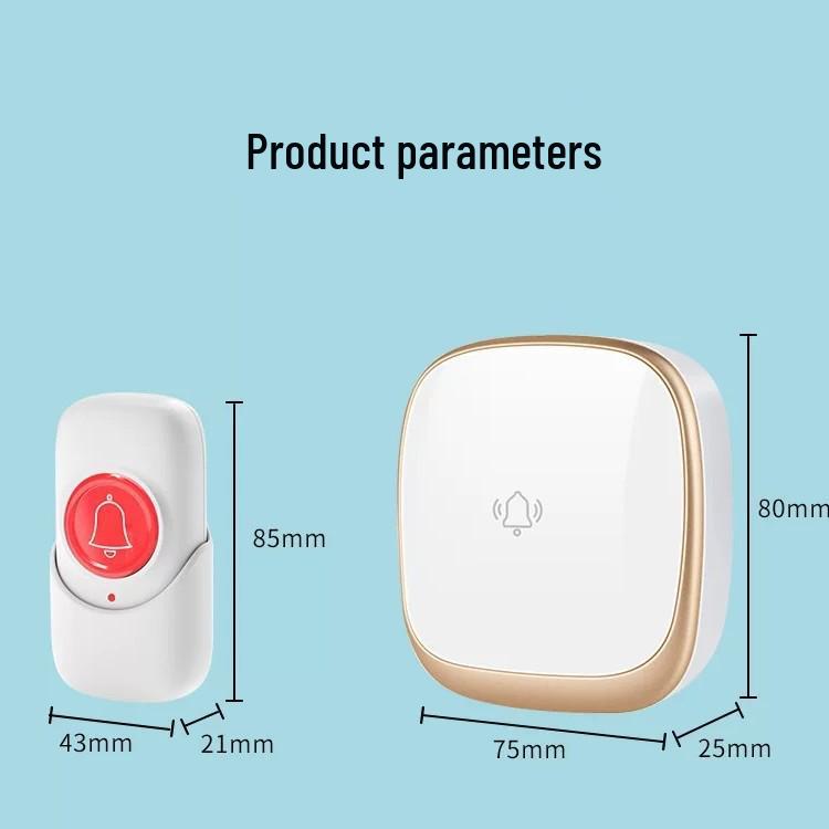 Seven-Color Wireless Flashing Music Doorbell for Homes, Long-Range Plug-in, Ideal for the Elderly and Rural or Villa Use