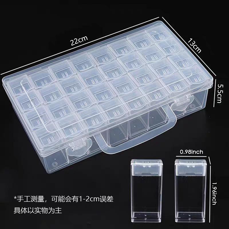 Transparent Storage Box with 32 Compartments, Small Independent Boxes for Storing Rhinestones and Diamond Painting Tools
