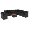 VidaXL Salon de Jardin avec Coussins 12 pcs, Canapés de Terrasse, Ensemble de Meubles de Patio, Mobilier d'Extérieur, Noir 3256055