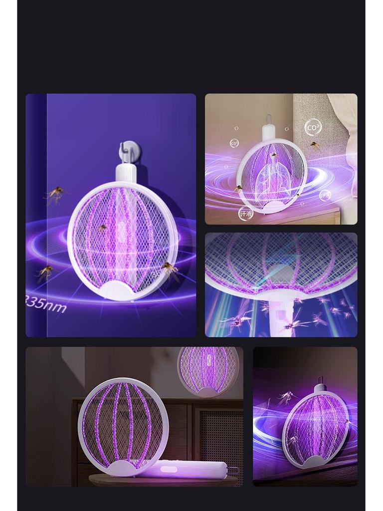 2023 4-in-1 Foldable Electric Mosquito Swatter & Trap with Rechargeable Light