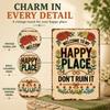 Metal Decorative Sign WELCOME TO MY HAPPY PLACE Vintage Floral Style
