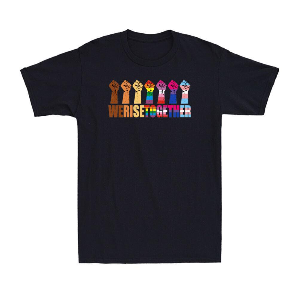 We Rise Together Black Pride BLM LGBT Raised Fist Equality Novelty Gift T-Shirt