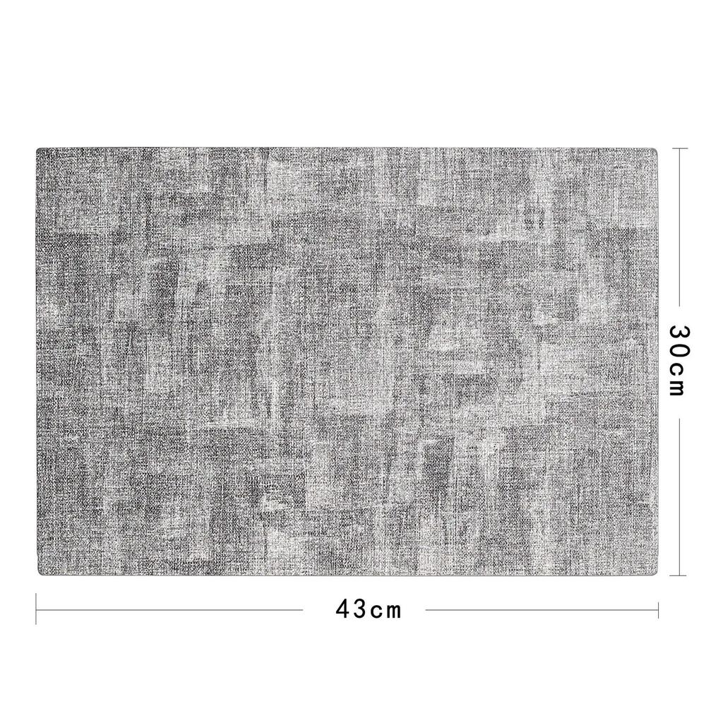 Nordic Thickened PU Leather Placemats Fabric Texture Rectangular Table Mats Hotel Dining Room Decor Durable Home Table Protector