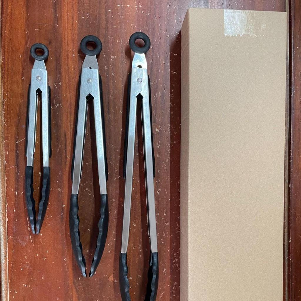 Silicone High-Temperature Stainless Steel Kitchen Tongs - Anti-Scald Bread, BBQ, Roasting Tongs