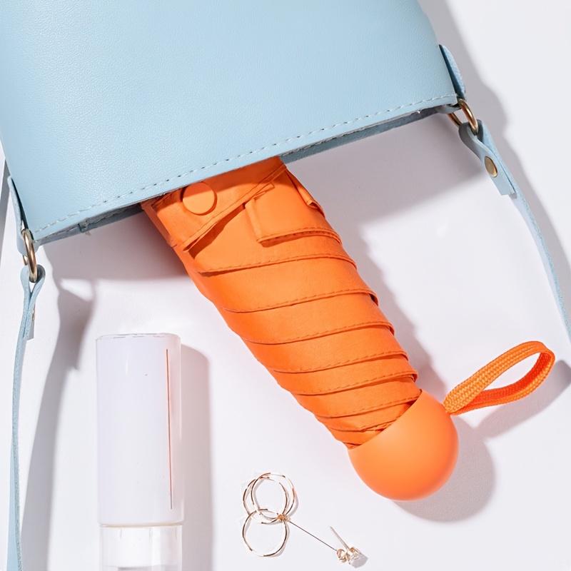 Travel Mini Umbrella with Protective Cover Ultra-Light UV Protection 6 Reinforced Ribs, Manual Open, For Sunny and Rainy Days  Travel Accessory