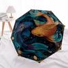 1 PC Automatic Folding Umbrella - Koi Fish Pattern, Portable & Foldable Design with 8 Ribs, Christmas Birthday Gifts